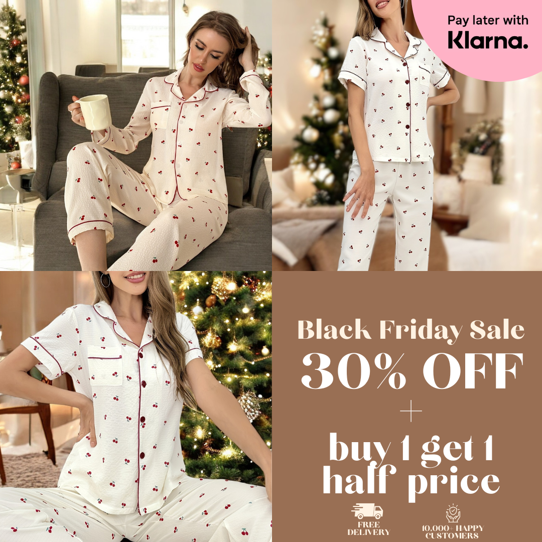 2 Piece Luxury Cherry Cotton PJ Set